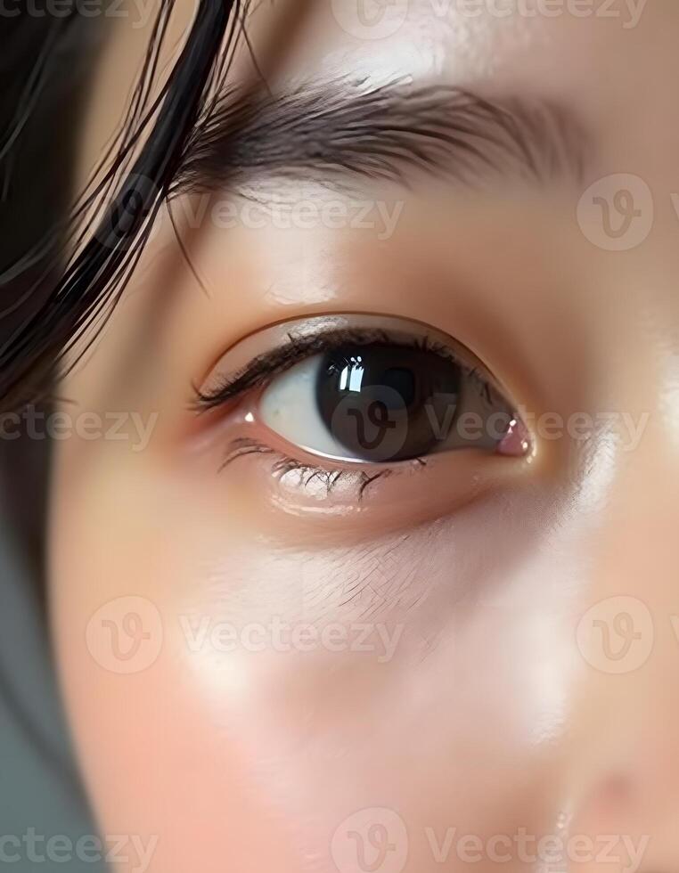 Intense eye contact with minimal lighting photo