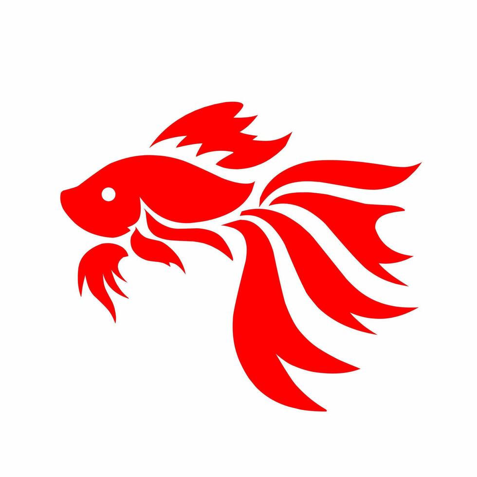 Illustration design abstract fish tribal art red vector