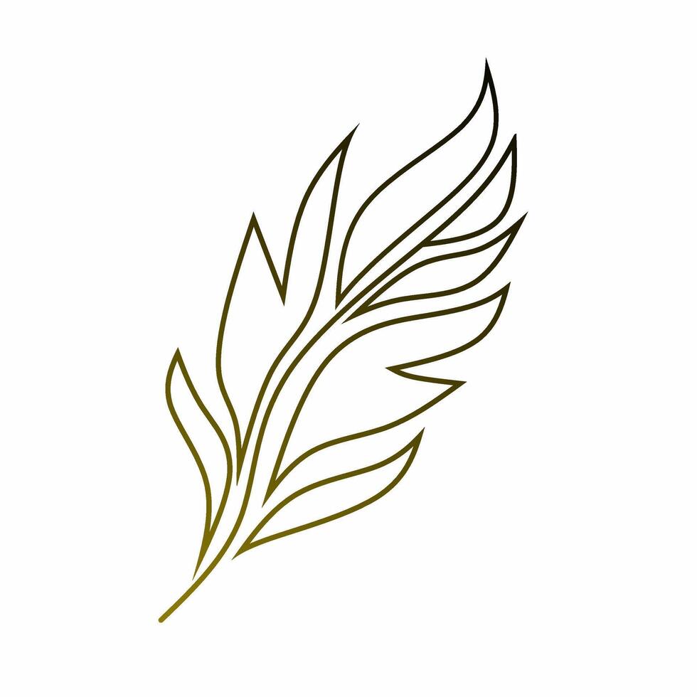 Minimalist Abstract Leaf Line Art Illustration vector