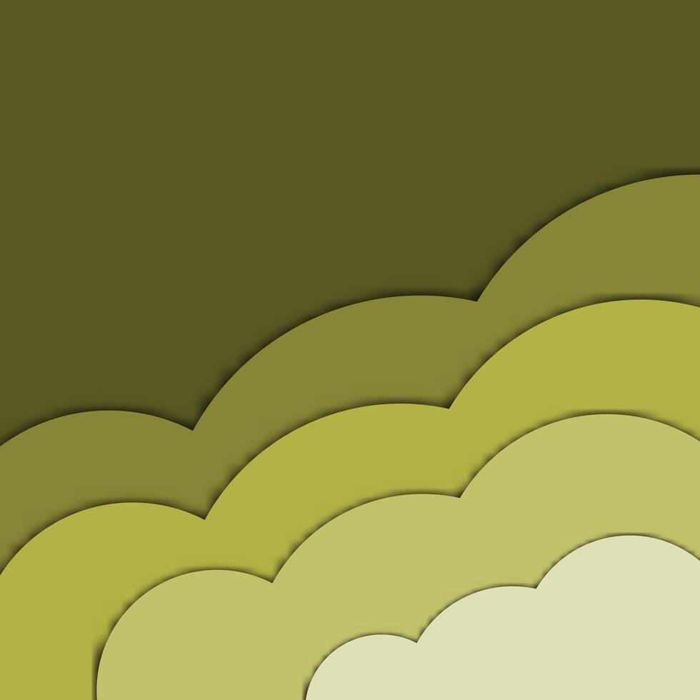 Layered Green Abstract Paper Cut Background Design vector
