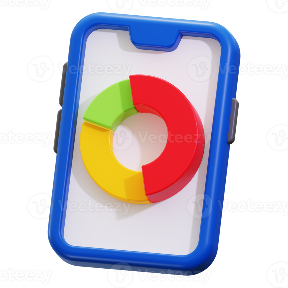 phone with colorful pie chart suitable for business presentations, financial reports, data analysis, technology concepts, and communication concepts png
