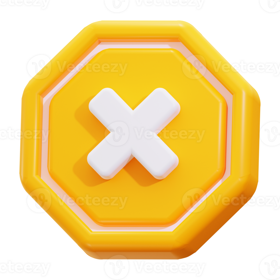 Bright yellow octagon with a white cross sign inside, perfect for warning signs, traffic regulations, caution symbols, safety instructions design projects png