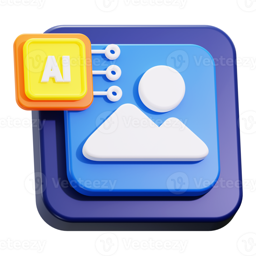 Generator AI powered photo editing app icon design for creative professionals. Ideal for digital design, photography, and creative software applications png