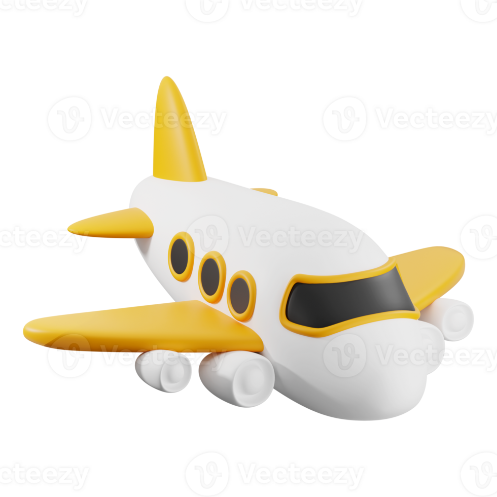 Whimsical white and yellow cartoon plane in flight. Suitable for children's books, educational materials, or travel related designs. Bright and playful illustration png