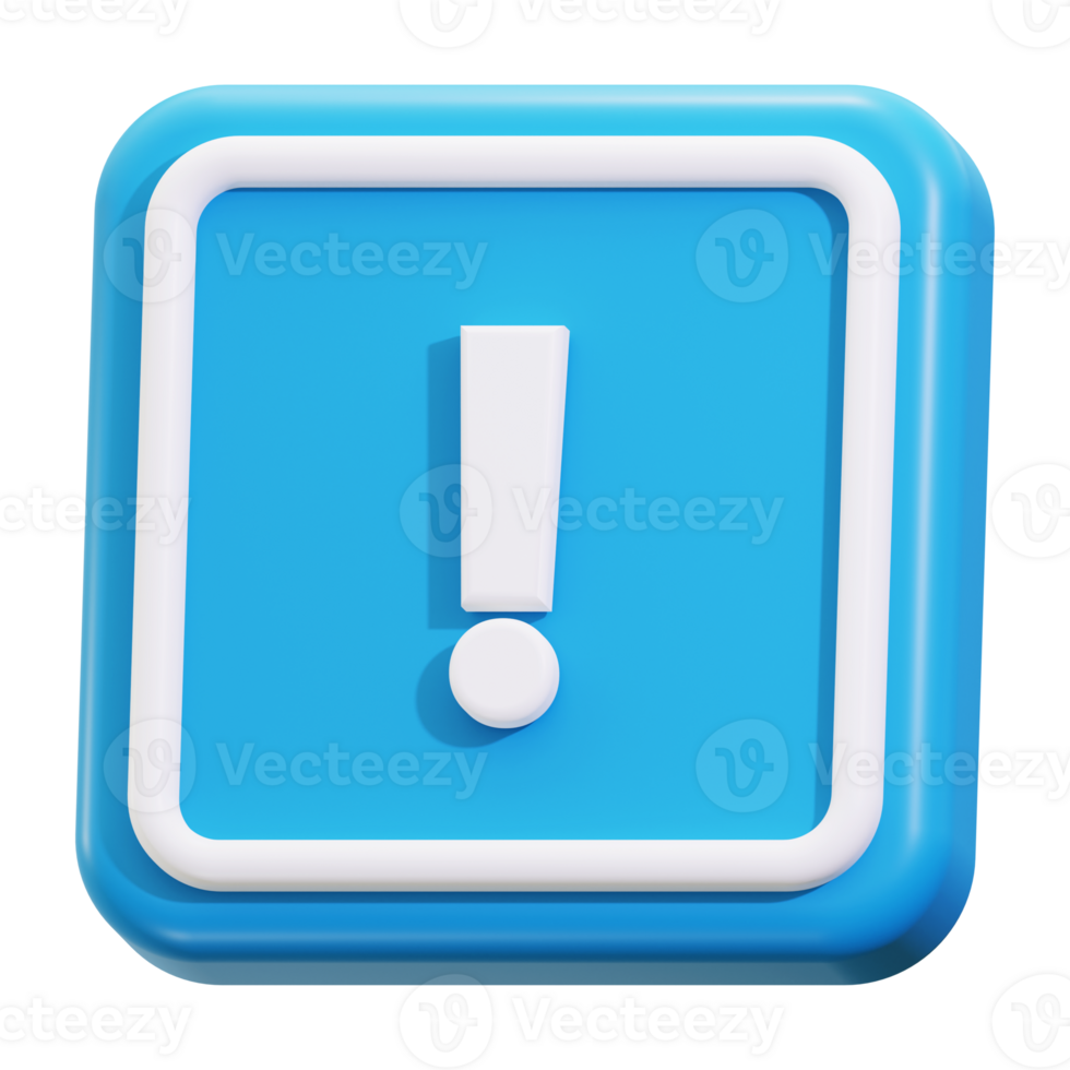 Caution symbol with blue square and white exclamation point for warning signs. Suitable for alert messages, safety graphics, hazard symbols png