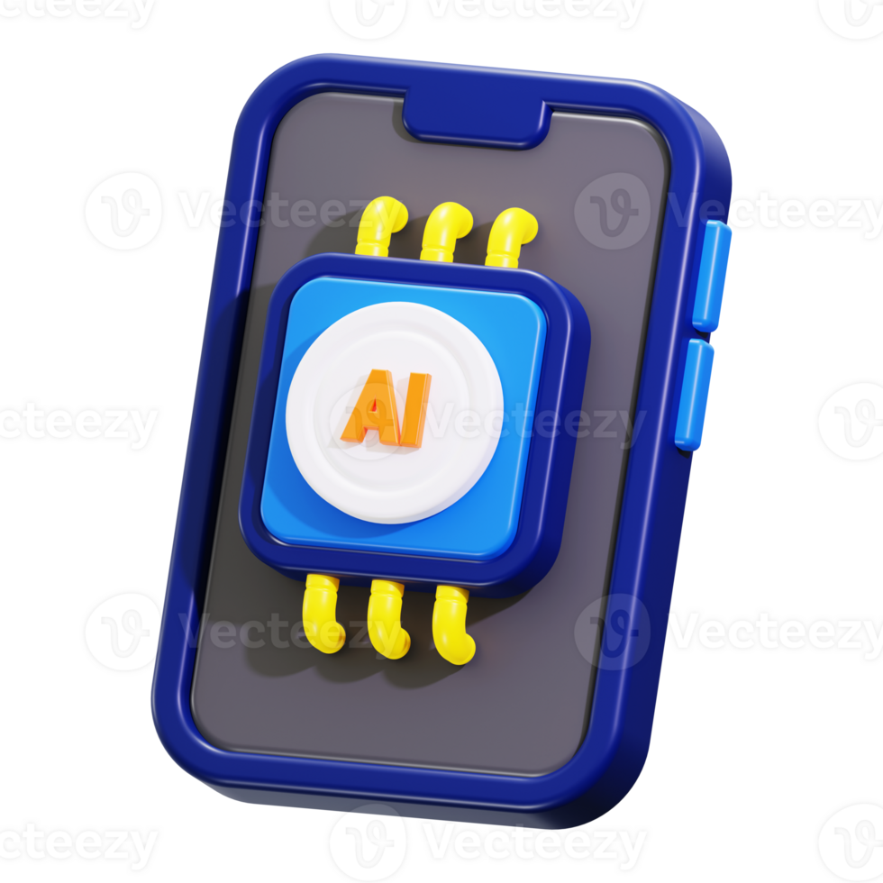 Ai smartphones inner workings gleam in vibrant blue. Suitable for tech, artificial intelligence, and futuristic concepts in designs or presentations png