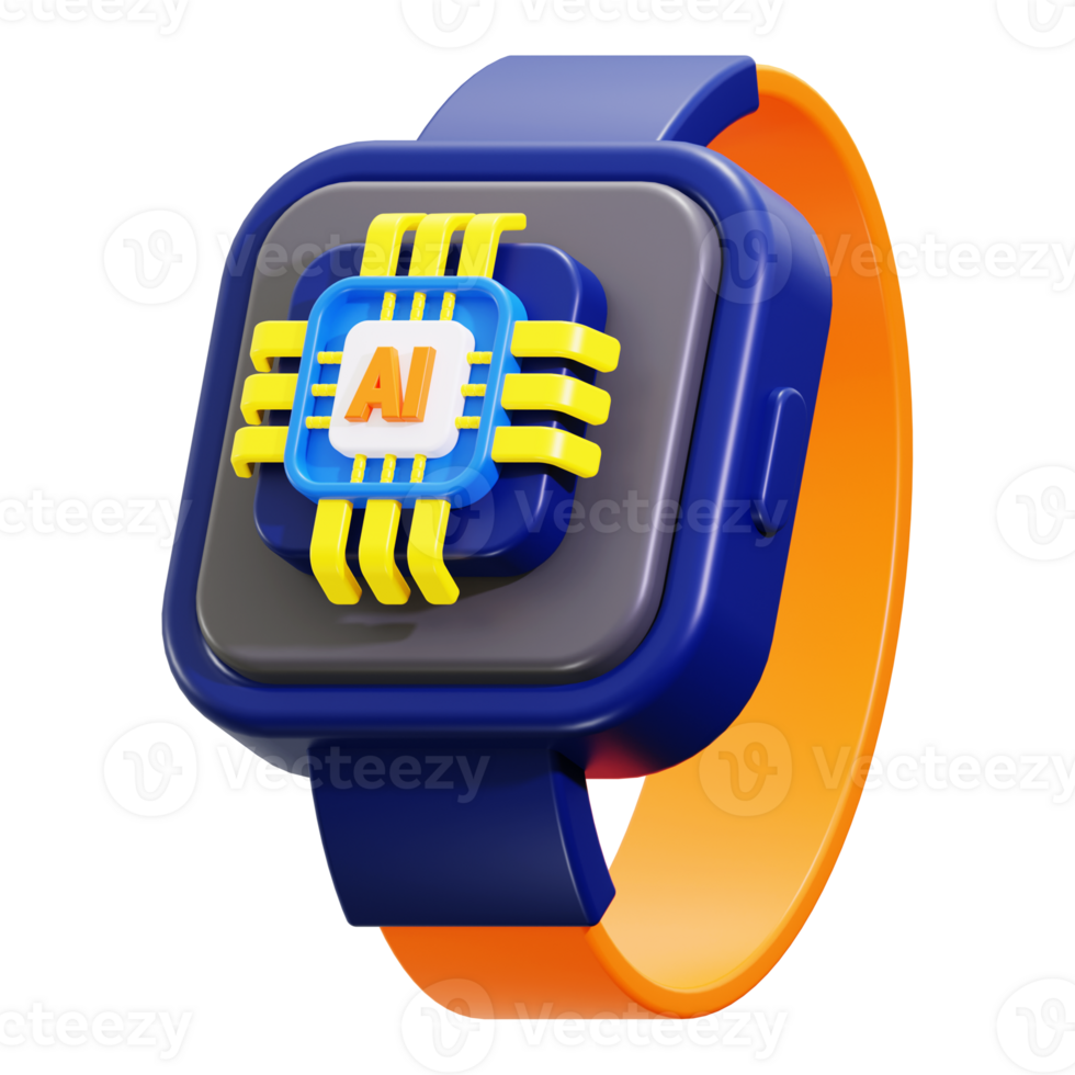 Ai smartwatch with futuristic design and microchip is perfect for technology concepts, innovation projects, wearables design, and digital marketing png