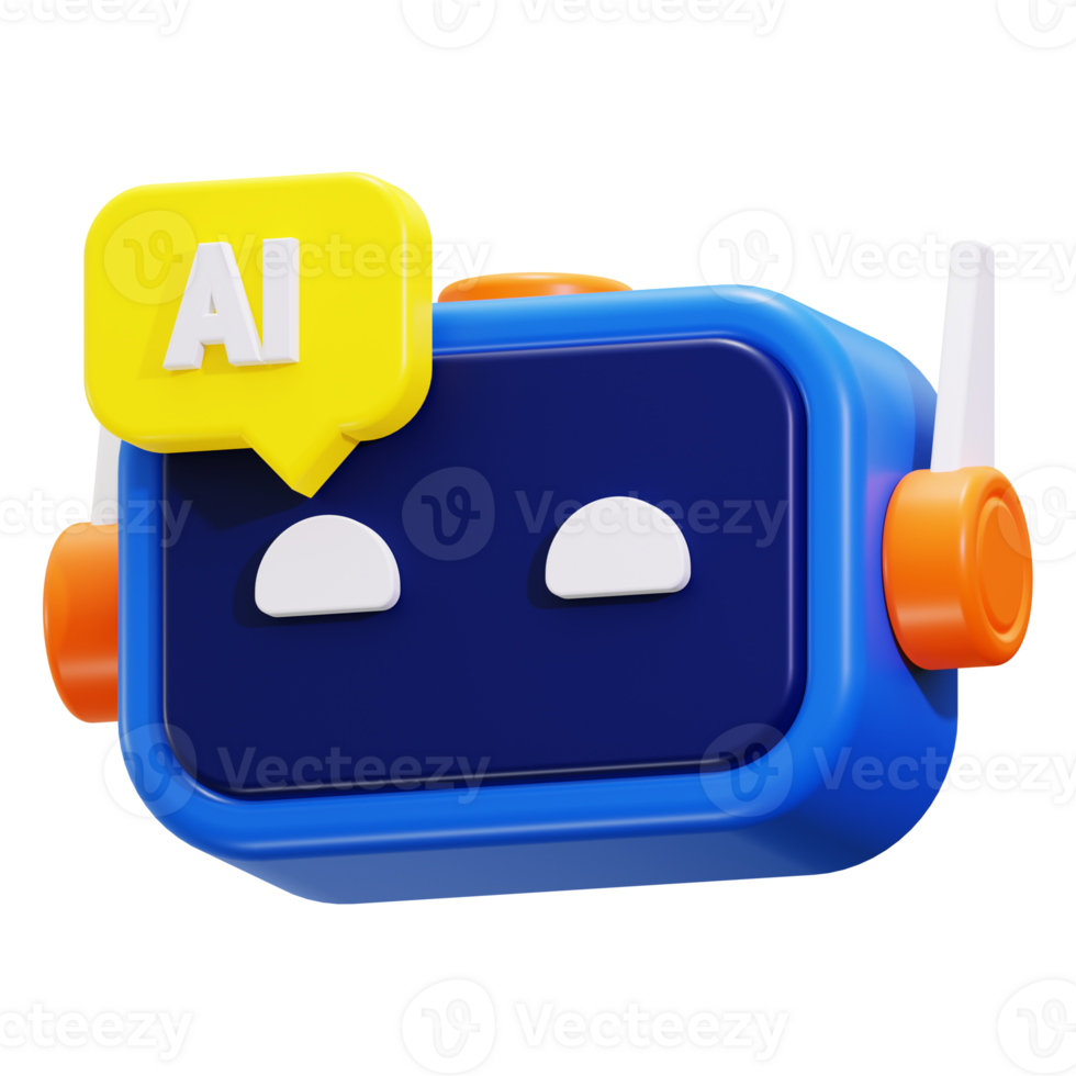 Ai chatbot 3d ai robot ready to engage in conversation. Suitable for technology blogs, AI discussions, virtual assistants, and futuristic designs png