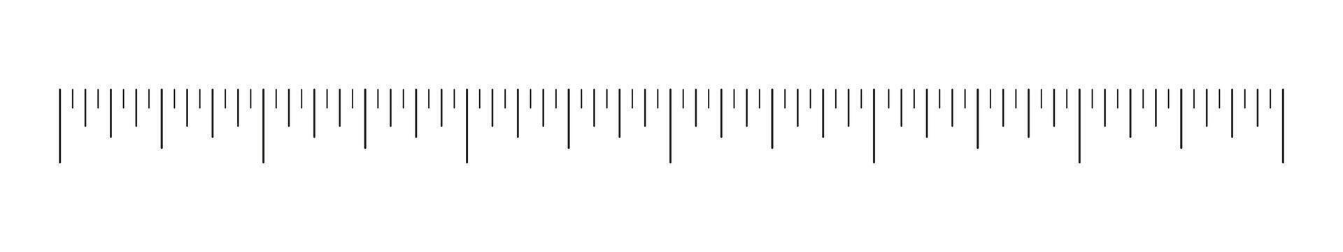 Measuring chart, ruler scale with 6 inches. Length measurement distance, height, math. Sewing tool template. vector