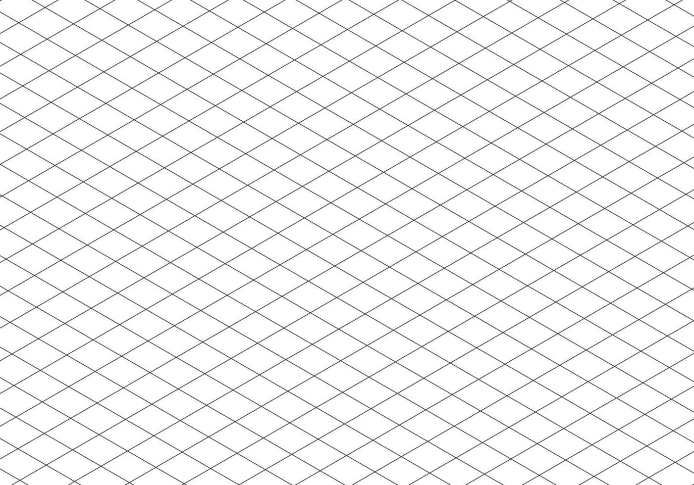 Isometric squared grid. Template of notebook sheet blank. Mathematic typography pattern for making notebooks production for school and education. Black line guides. Printable 3d perspective backdrop. vector