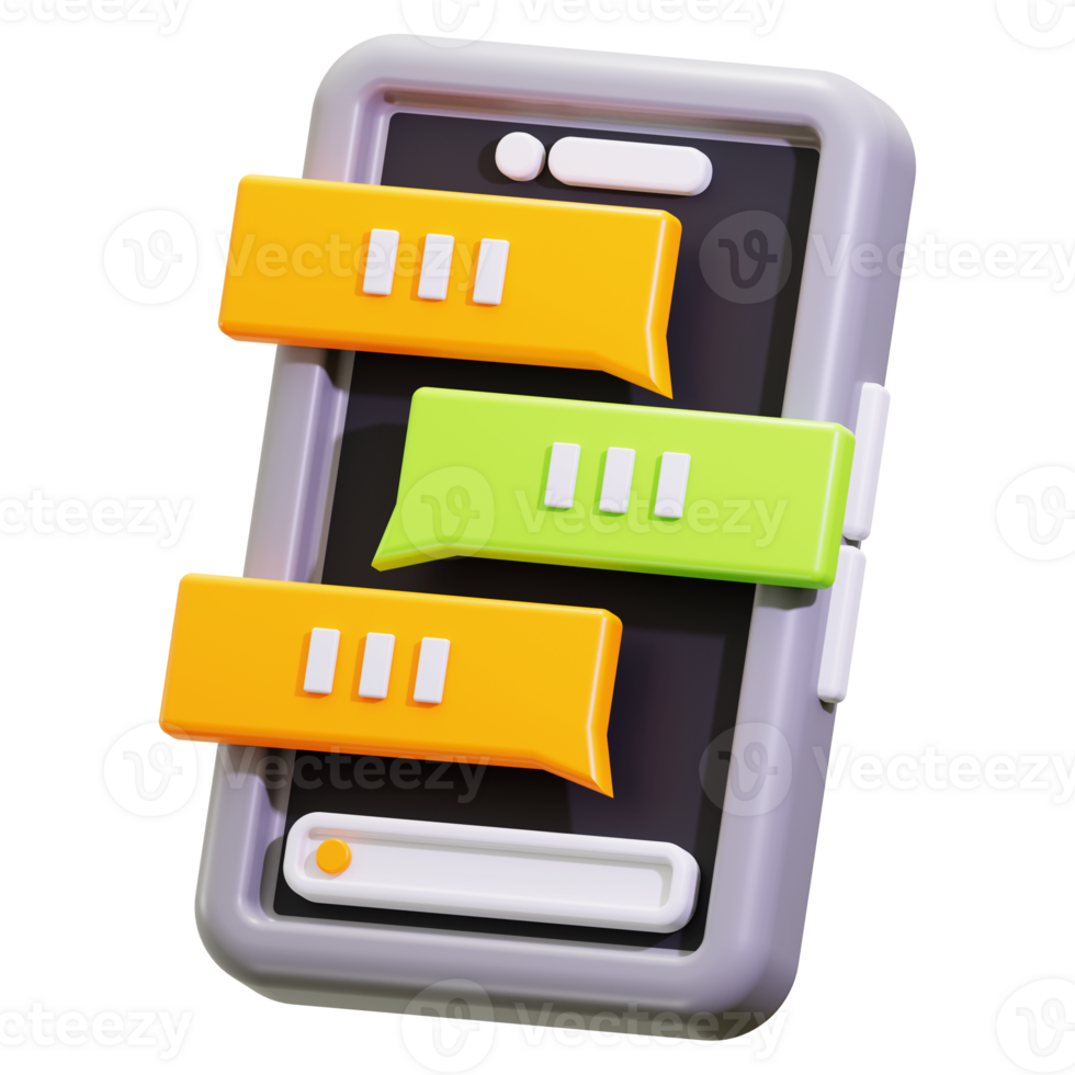 3d Chatting icon. Ideal for illustrating texting apps, communication, social media interactions, technology concepts png