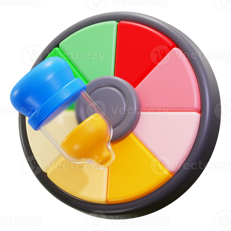 3d color dropper icon. suitable for graphics, design projects, packaging, and marketing materials. png