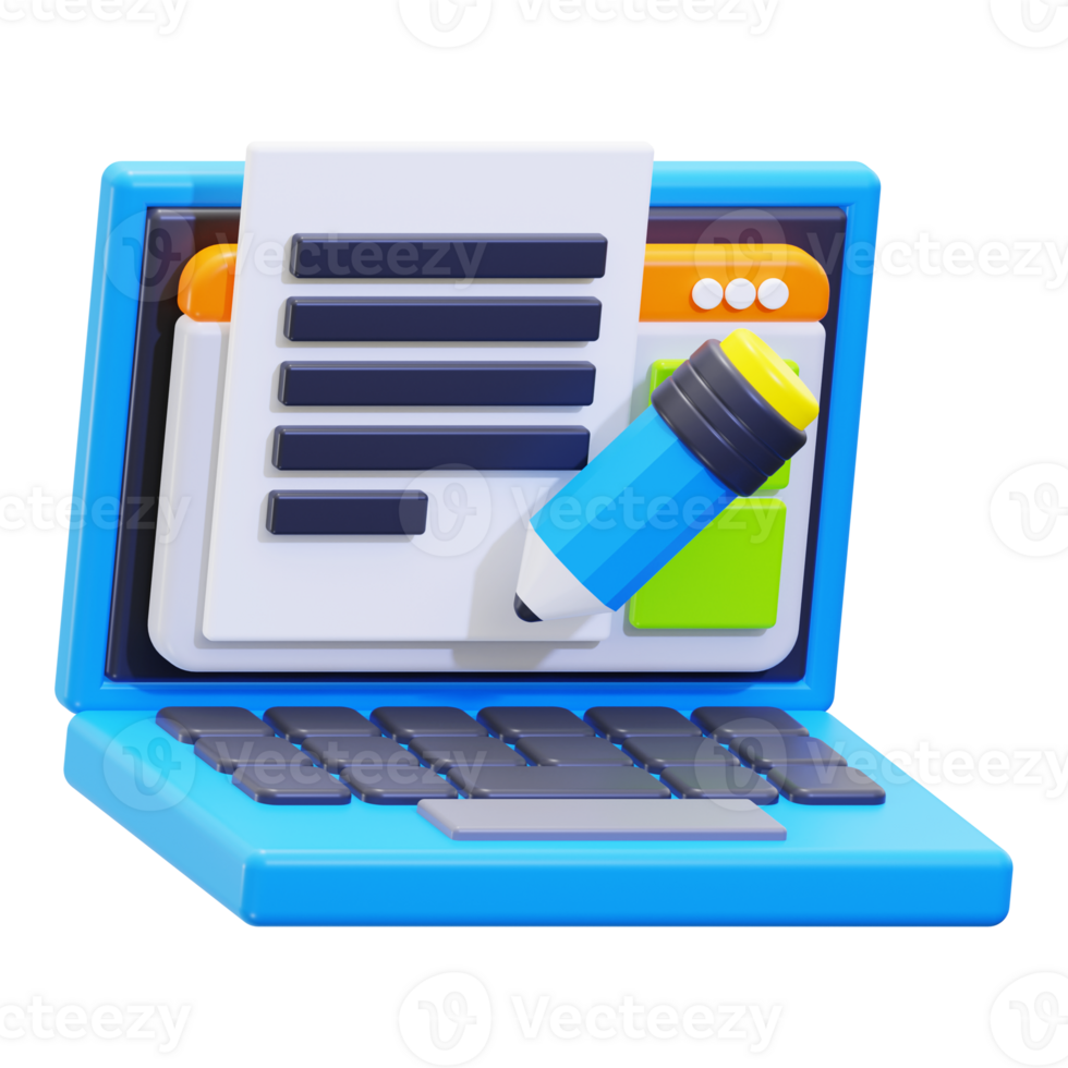 3d copywriting icon. Suitable for educational websites, blogs, and articles related to academics and technology png