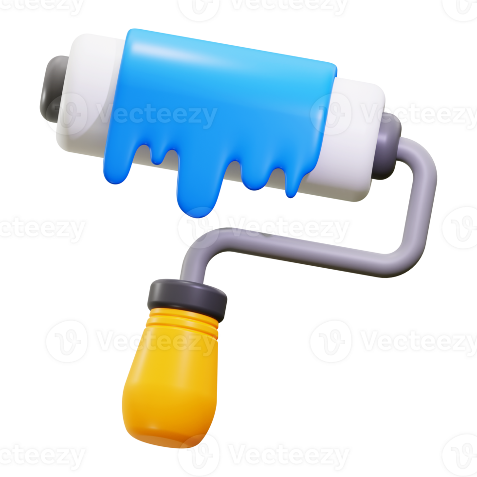3d Paint Roller icon. perfect for advertising paint supplies, home improvement projects, or art concepts png