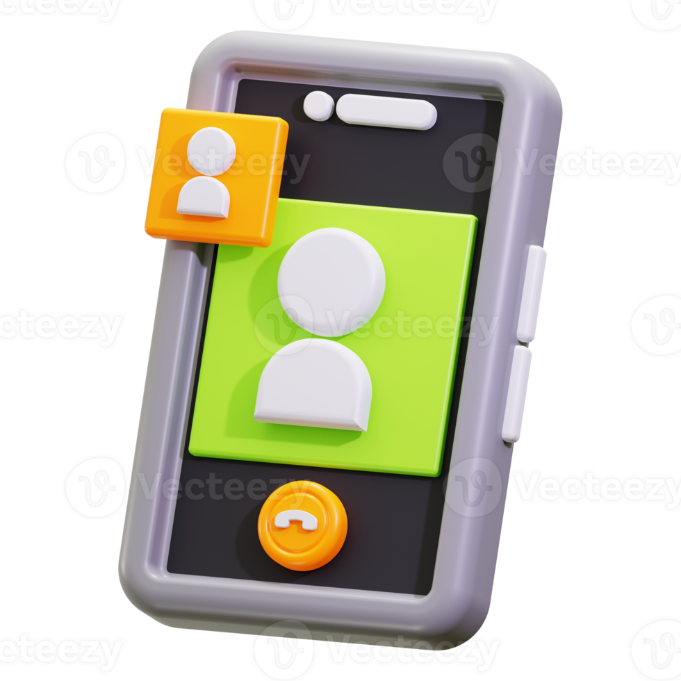 3d Videocall icon. Ideal for technology, communication, mobile apps, call center concepts png