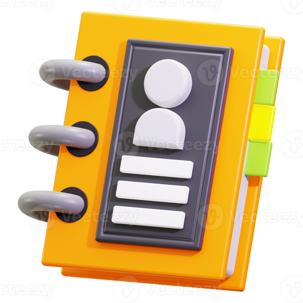 3d Contact Book icon. Suitable for business or office related designs png