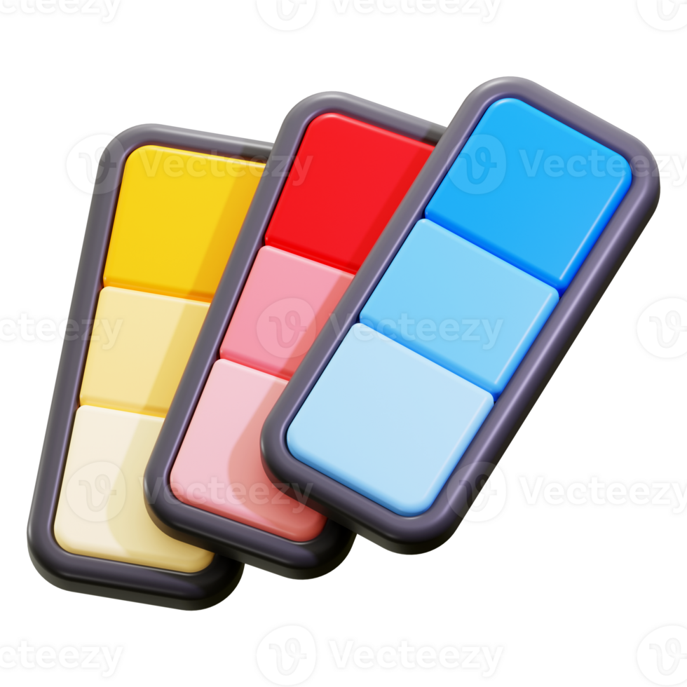 3d color sample icon. perfect for graphic design projects, websites, and printing materials requiring color inspiration png