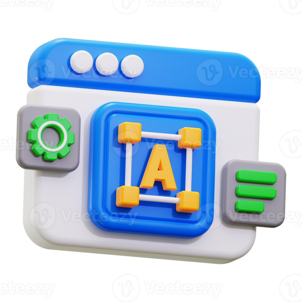 3d Text Editor icon. suitable for web designing software promotional materials and tech presentations png