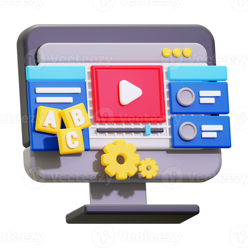E learning 3D Icon png