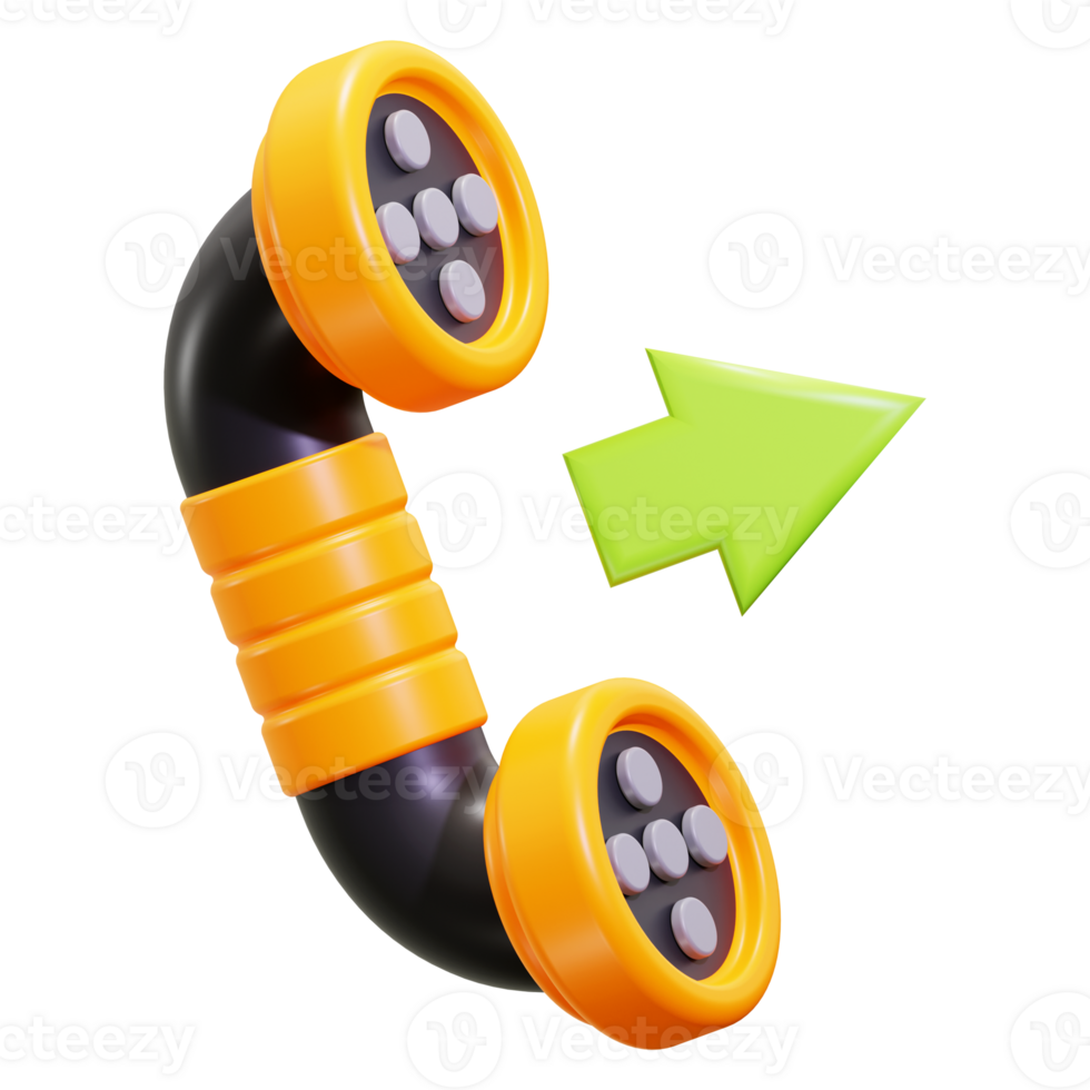 3d Outgoing Call icon. Suitable for telecommunications concepts and vintage technology designs png