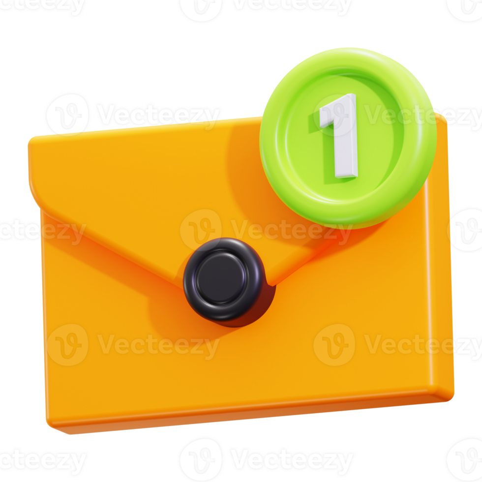 3d Email icon. Suitable for websites, emails, and social media to indicate unread messages. Communication concept png