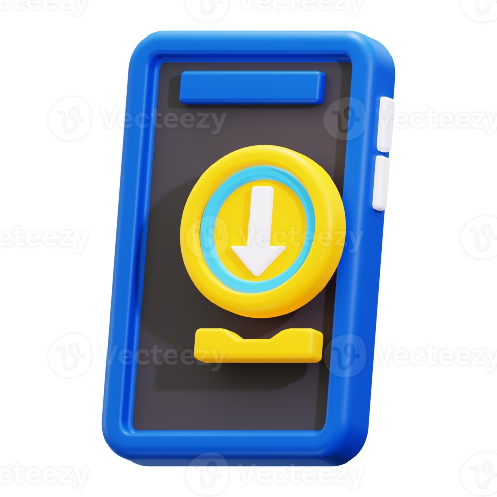 3d download icon. suitable for technology concepts, digital communication, mobile devices, and business trends in telecommunications industry png