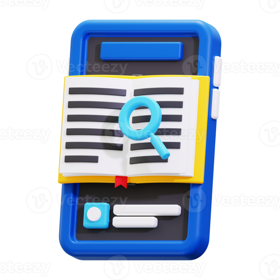 3d e book icon. perfect for technology or education concepts needing a close look at information png