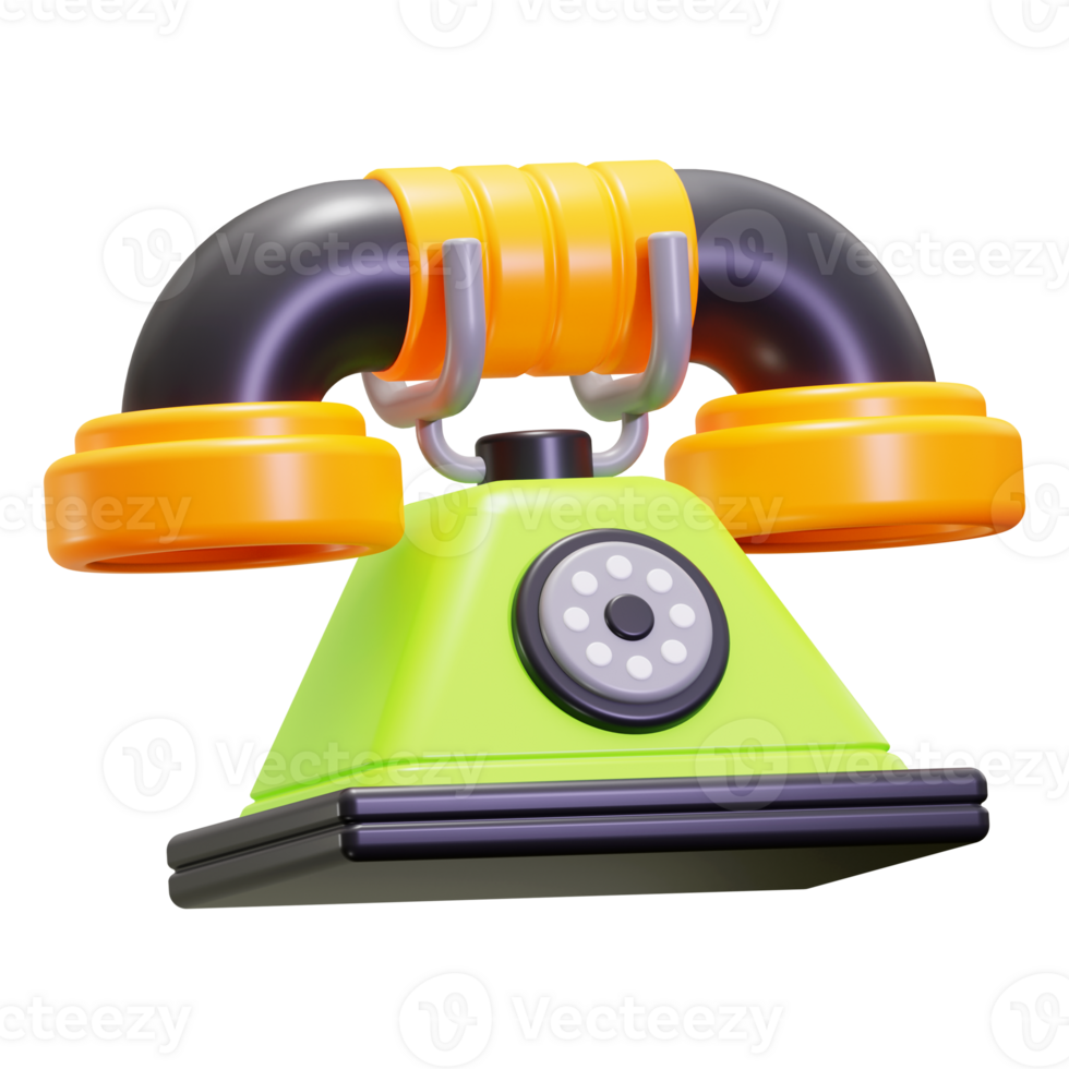 3d Telephone icon. Vintage technology suitable for retro, communication, nostalgia, and 80s themed designs png