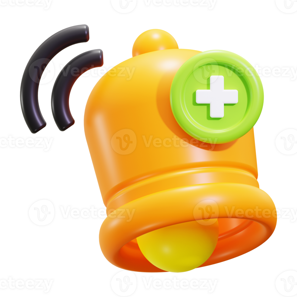 3d Notification icon. Perfect for notification systems, alarm apps, communication alerts, and visual cues png