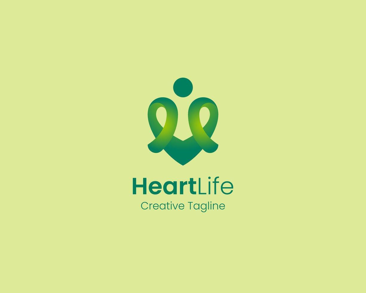 Creative heart life logo gradient vector