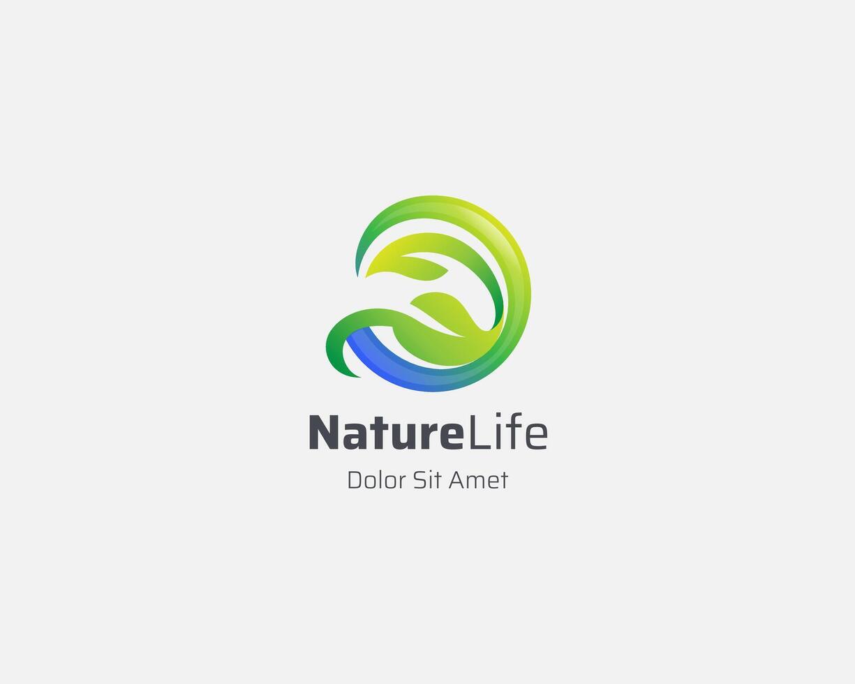 Colorful natural leaf logo gradient vector