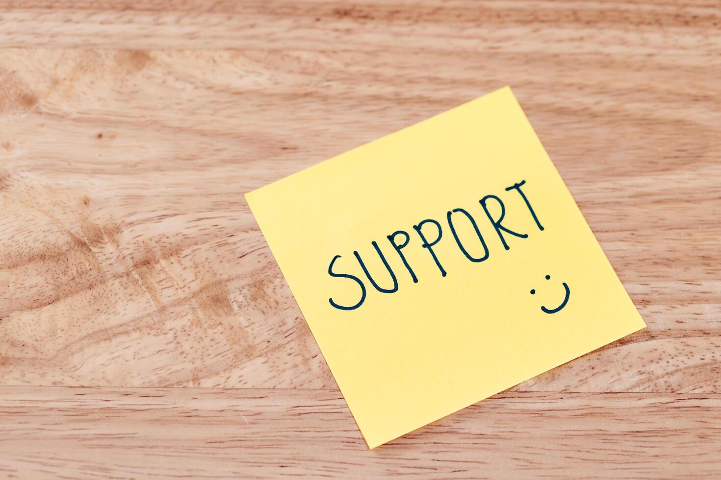 Supportive messages work environment visual content office desk close-up motivational concept photo