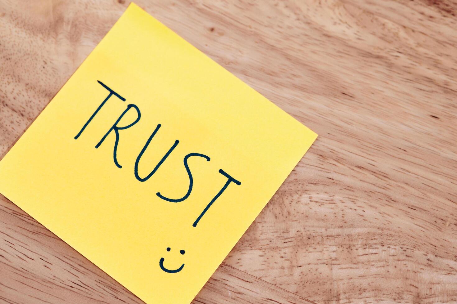 Emotional trust building event office space visual note workplace close-up positive connections photo