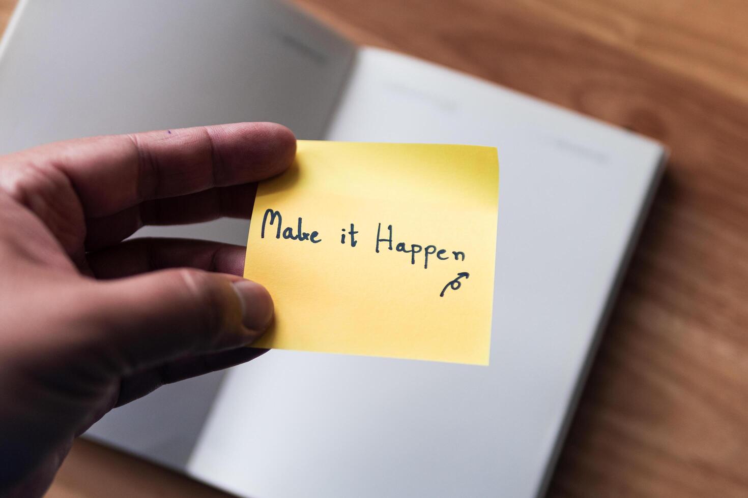 Motivational sticky notes inspirational messages for a positive home office environment photo