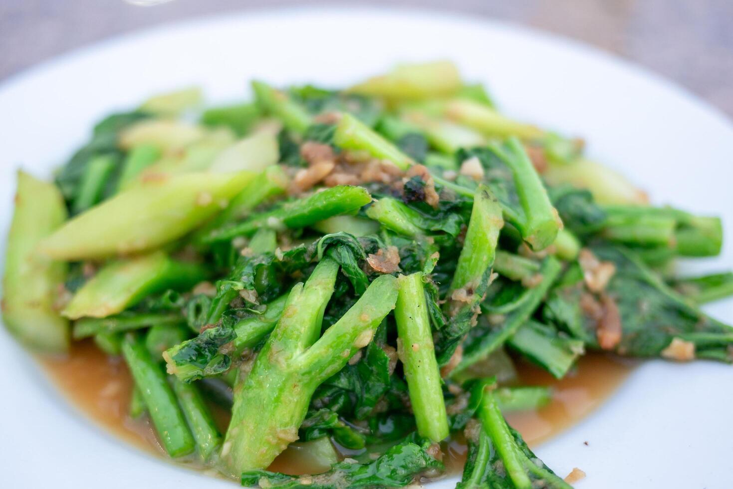 Healthy stir-fried greens recipe kitchen food indoor close-up nutritional benefits photo