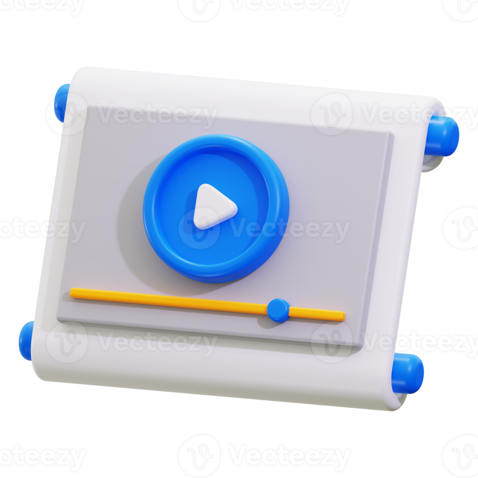 3d online presentation featuring a 3D player icon. Perfect for digital media, online courses, technology presentations, tutorials, and webinars png