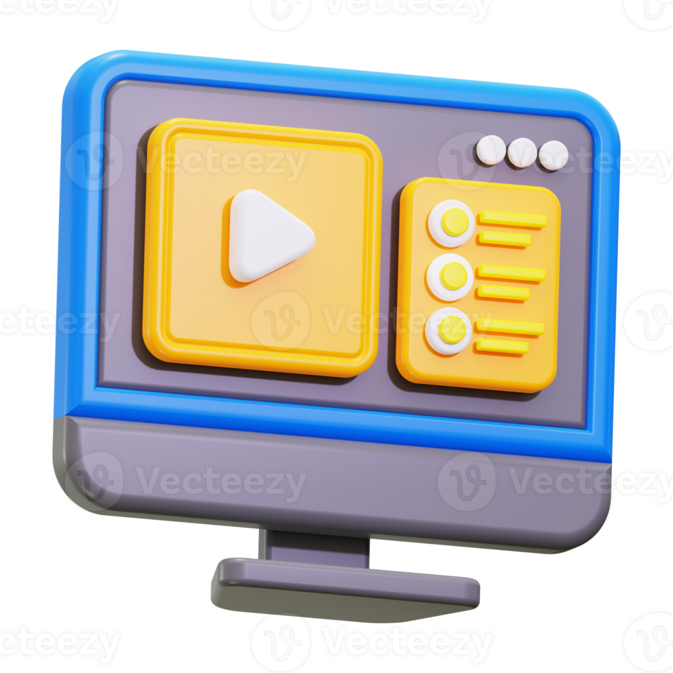 Online course 3d icon for digital education platforms, e learning websites, online tutorials, educational apps, and technology related content png