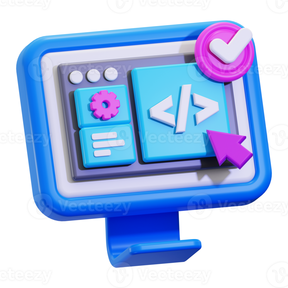 3d Web Programmer icon. Suitable for technology blogs, programming courses, software development presentations, and IT related designs png