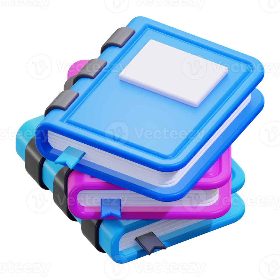 3d Stack of Book icon. Suitable for educational, reading, literature, and back to school concepts in design projects png