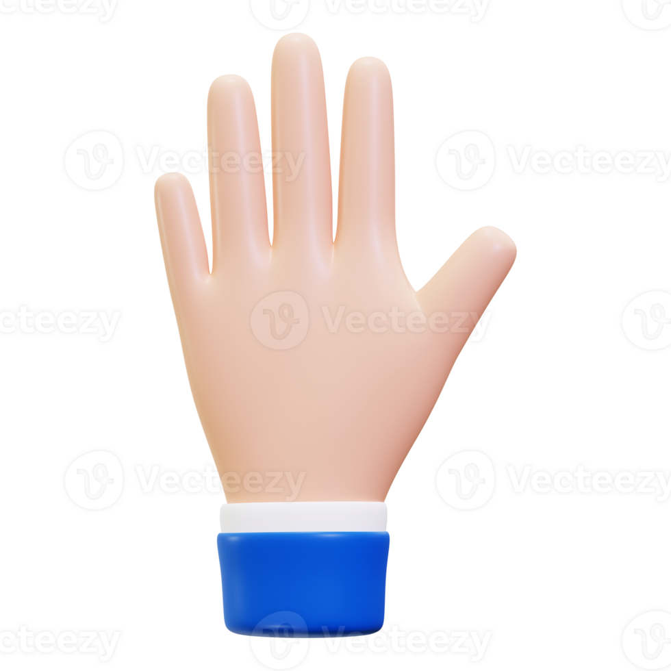 3d Open hand reaching out with a blue cuff, great for concepts of help, support, unity, diversity, and community communication png