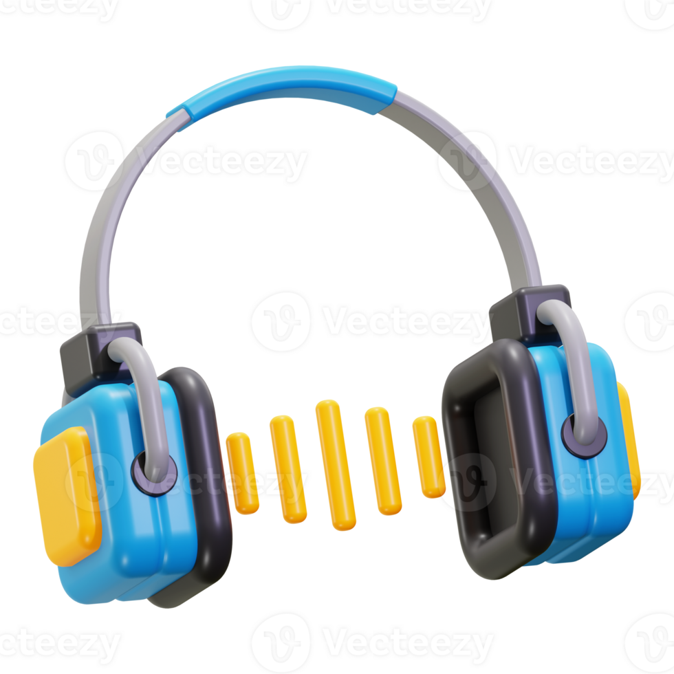 3d Listening icon. ideal for music themed designs, audio related projects, tech illustrations, and vibrant visual concepts png