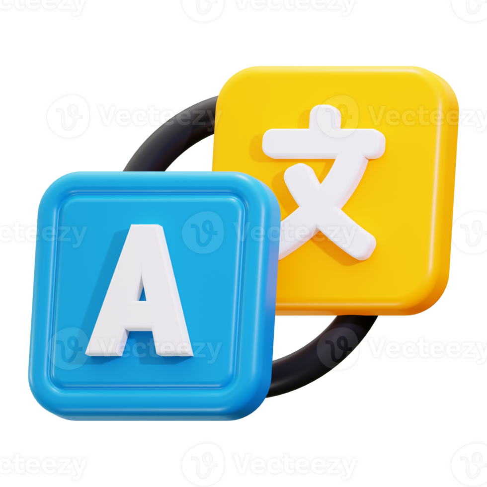 3d Translation icon. Suitable for language learning, translation services, and multicultural communication concepts png