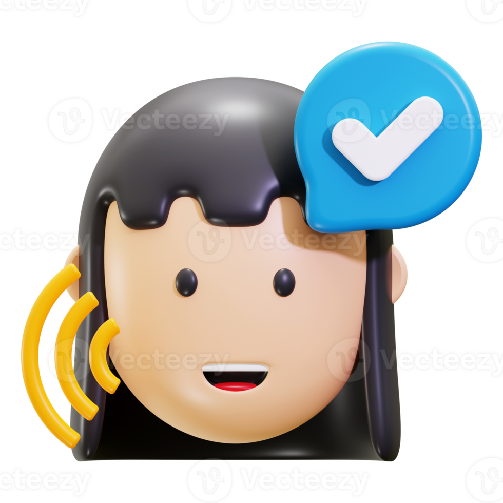 3d Pronunciation icon. ideal for technology, communication, audio, and affirming concepts in design projects png