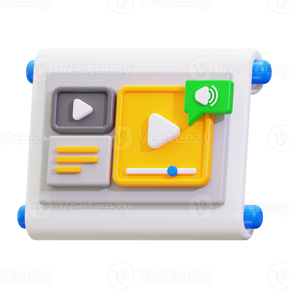 3d Online presentations icon. Perfect for digital content creators png