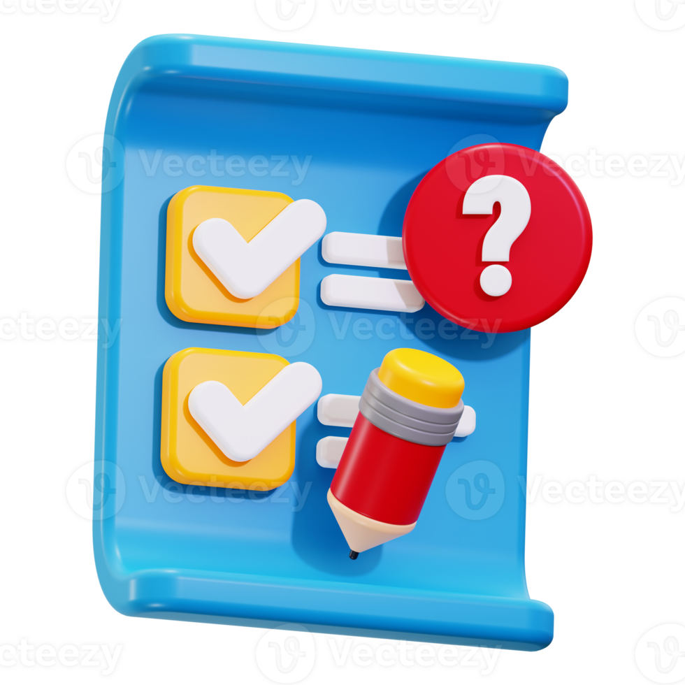 3d Exam icon. Suitable for presentations, reports, infographics, and website graphics png