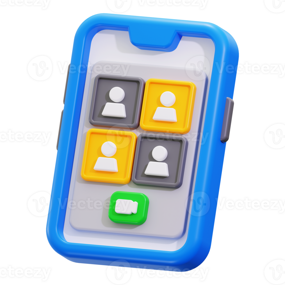 3d Online meeting icon. Suitable for web design, social media graphics, presentations, and infographics png