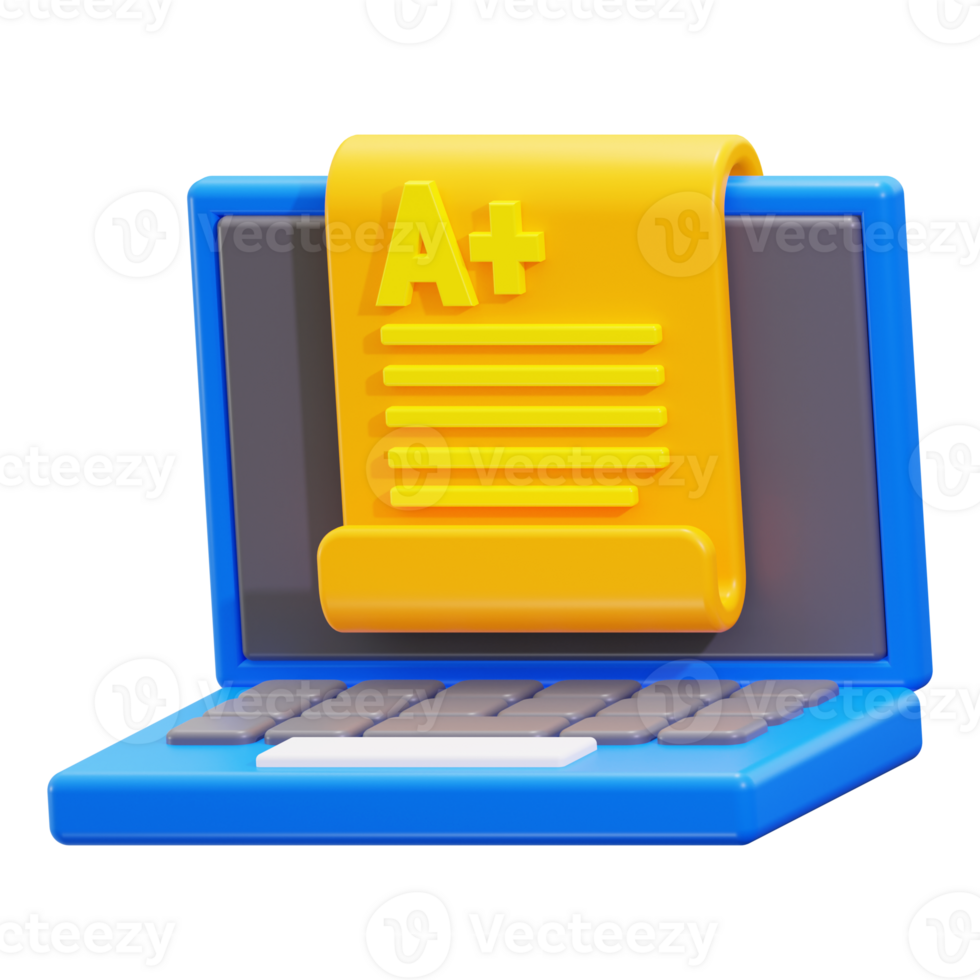 3d Online exam icon. Suitable for educational concepts, online learning, achievement celebrations png