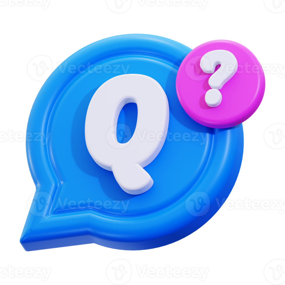 3d Question icon. ideal for educational resources, quizzes, surveys, and social media content png