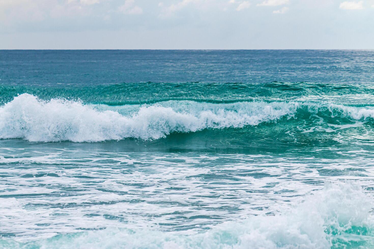 Waves crashing serene beach coastal area nature scene tranquil environment landscape view ocean concept photo
