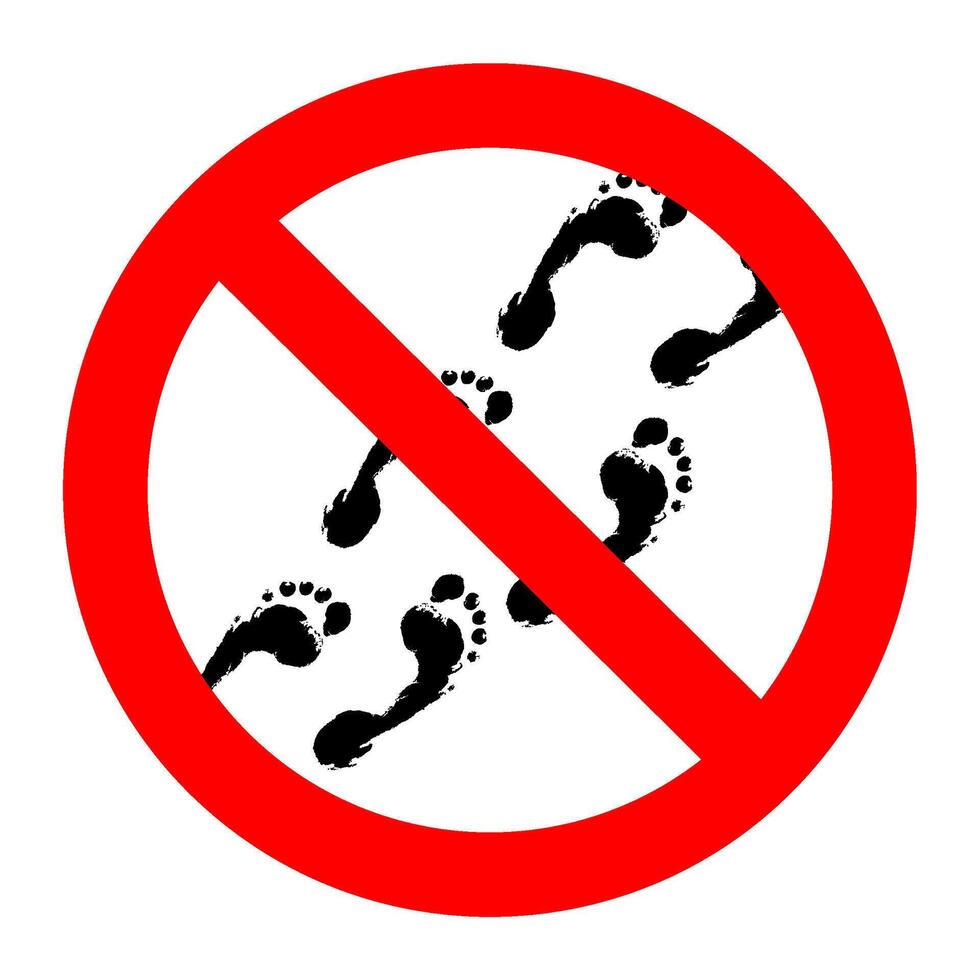 Prohibition barefoot in toilet go icon sign, hygiene in toilet, prohibition and forbidden, inappropriate and banned, rule room sanitary vector